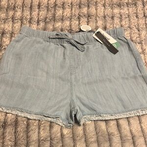 T Tahari Fray Hem Drawstring Shorts